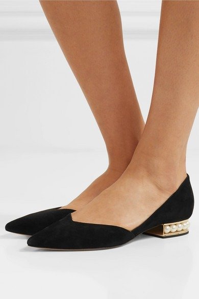 Casati embellished suede point-toe flats