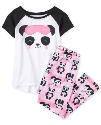 Girls Short Sleeve Panda Pajamas | The Children's Place
