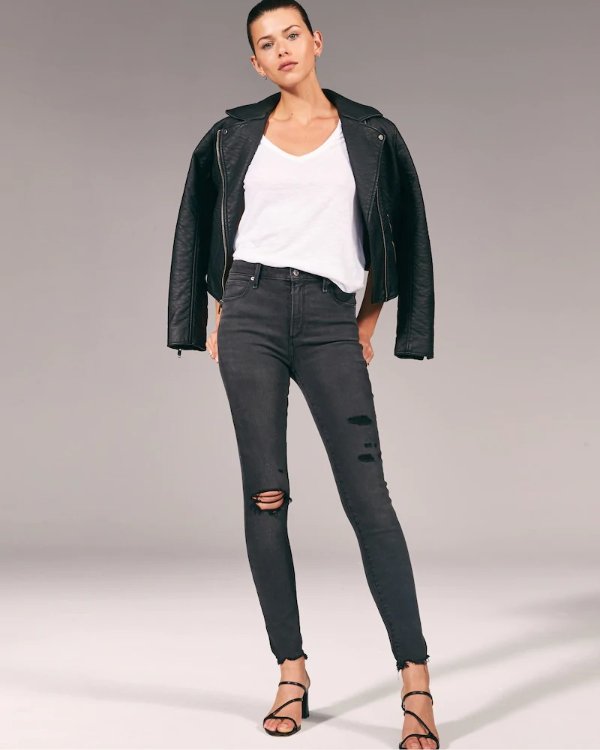 Women's Ripped High Rise Super Skinny Jeans | Women's Clearance | Abercrombie.com