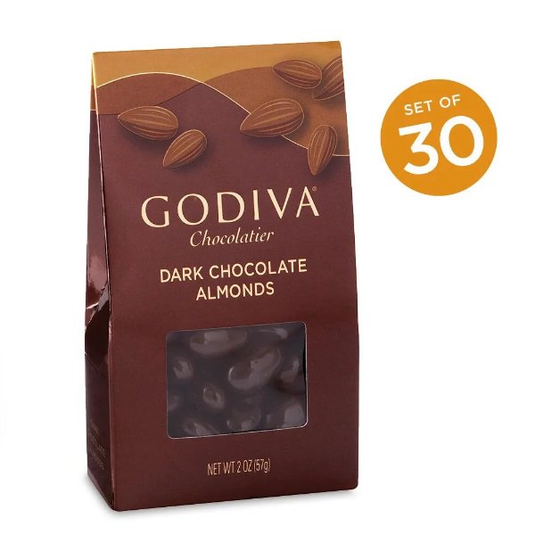Dark Chocolate Covered Almonds, Set of 30