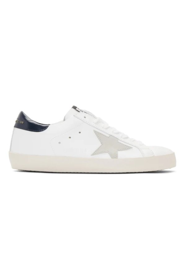 White & Navy Superstar Sneakers