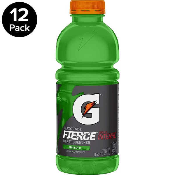Fierce, Green Apple, 20 Ounce Bottles (12 Pack)