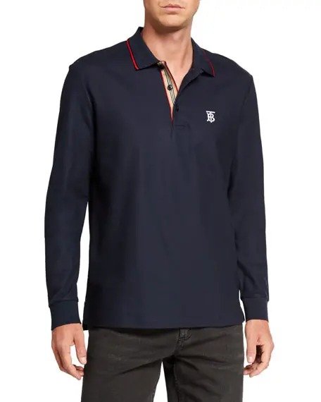 Men's Walton Pique Long-Sleeve Polo Shirt