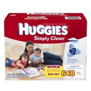 Huggies Simply Clean Fragrance Free Baby Wipes Refill 648 count