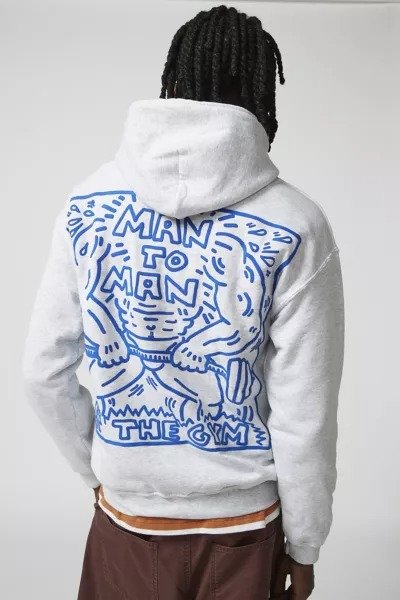 Keith Haring Man To Man Puff Print Hoodie Sweatshirt