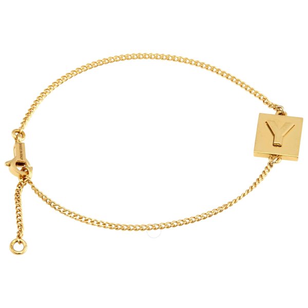Ladies Alphabet Y Bracelet in Brass with Gold Finish