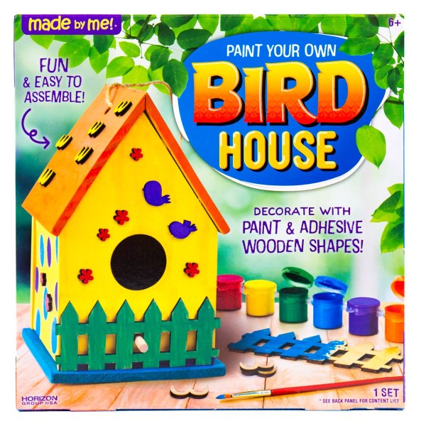Wooden Bird House Kit with 3D Wooden Embellishments