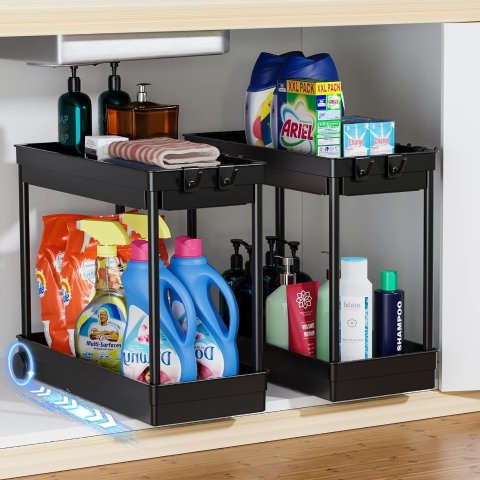 Cicilyna 2 Tier Bathroom Cabinet Organizers and Storage with Hook