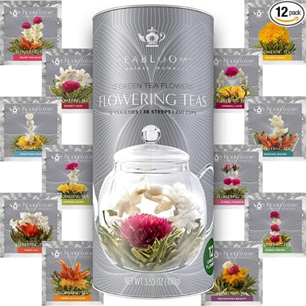 Teabloom 会绽放盛开的花茶 不同造型口味12款花朵礼罐装