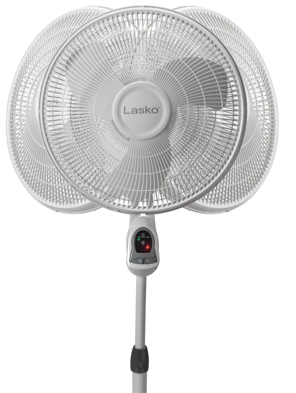 16" 3-Speed Oscillating Pedestal Fan with Timer and Remote, 1646, White