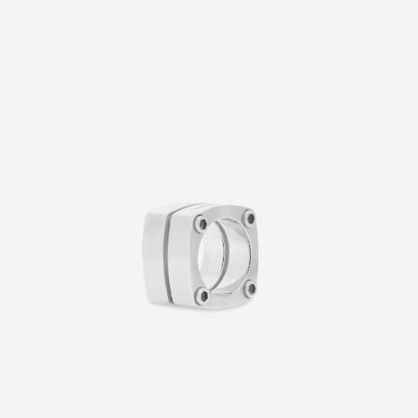 Gear Plate Ring in Silver