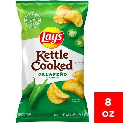 Lay's Kettle Cooked Jalapeno Flavored Potato Chips - 8oz