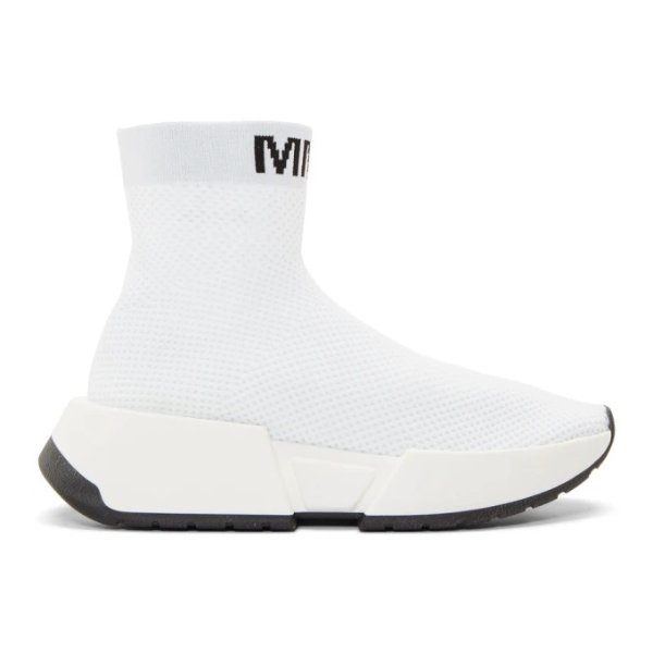 - White Second Skin High-Top Sneakers