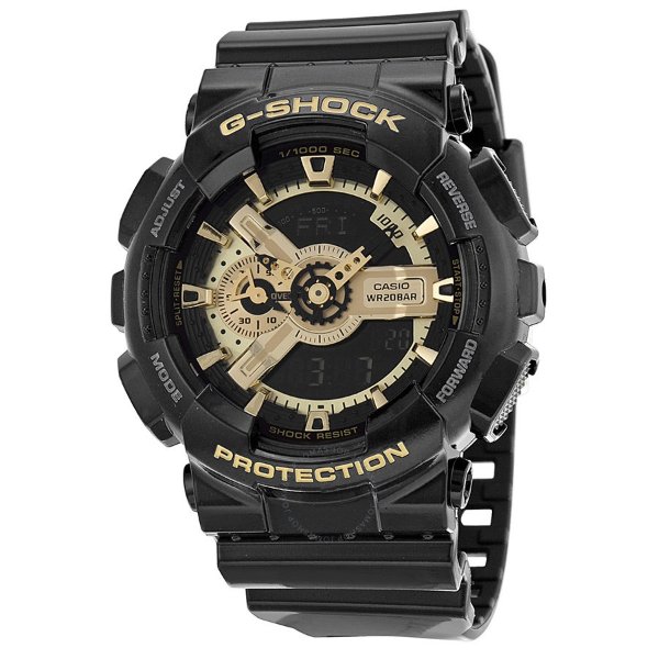 G Shock Analog-Digital Dial Black and Gold Resin Men's Watch GA110GB-1ACR