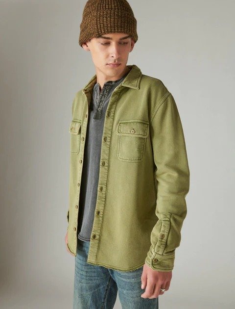 men's french terry utility shirt