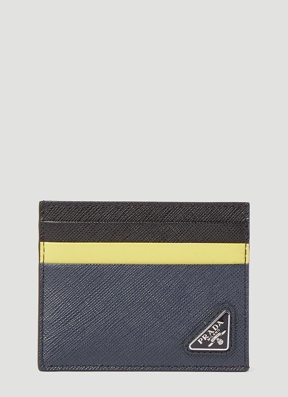 Saffiano Leather Card Holder in Navy