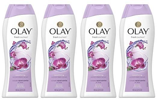 Body Wash for Women by Olay, Fresh Outlast Soothing Orchid & Black Currant Body Wash 22 oz, (4 Count)