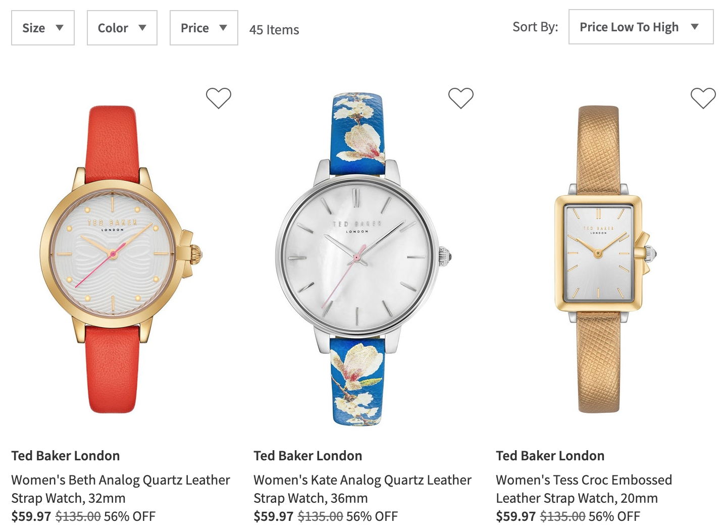 Ted Baker London Women Watches各类女士手表$59.97-$69.97 | Nordstrom Rack