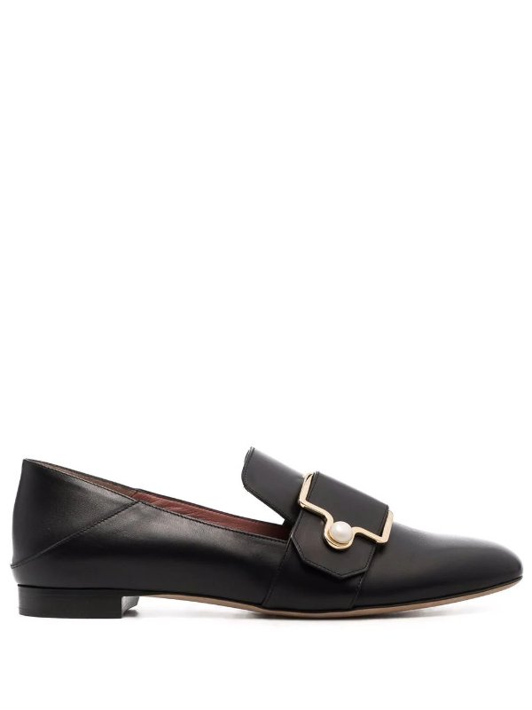 buckled leather loafers