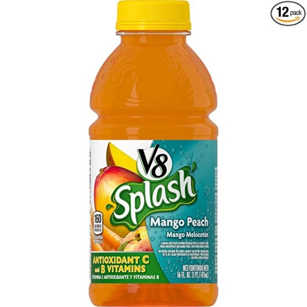 Splash Mango Peach, 16 oz. Bottle (Pack of 12)