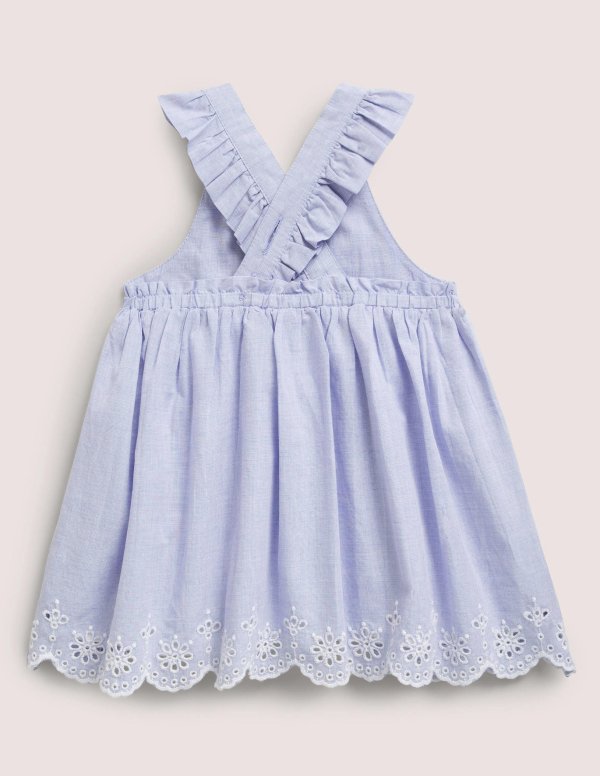 Woven Embroidered Pinnie - Light Chambray | Boden US