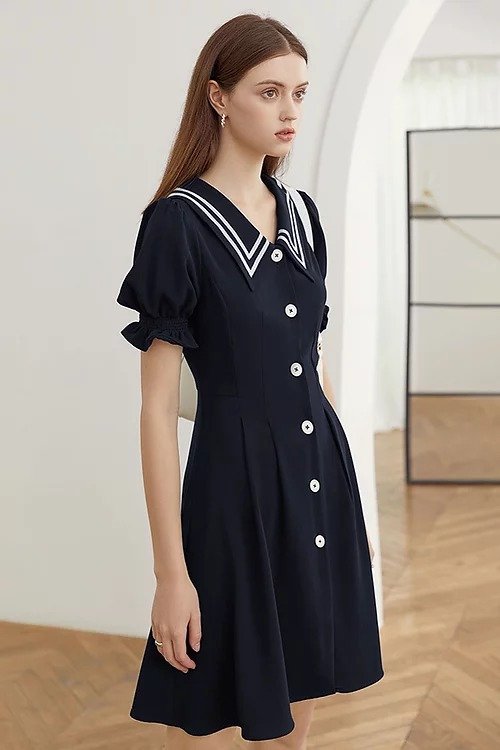 FANSILANEN | Sailor Black Midi Dress