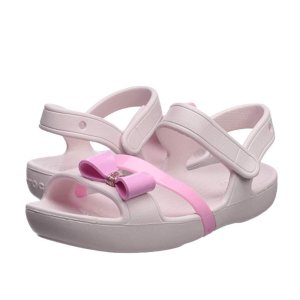 史低价：Crocs 女童凉鞋，粉粉蝴蝶结惹人爱