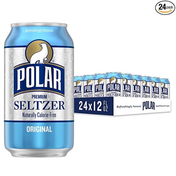 Polar Seltzer Water Original, 12 fl oz cans, 24 pack