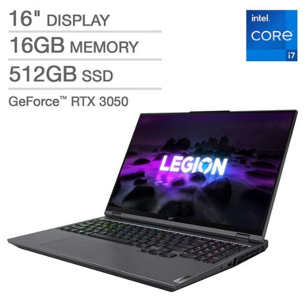 Legion 5 Pro 16" Laptop (i7-11800H, 3050, 2K@165Hz, 16GB, 512GB)