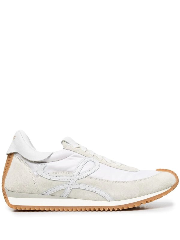 Flow panelled leather trainers