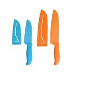 Farberware Resin 5" and 7" Santoku Knife Set with 2 Bladed Covers