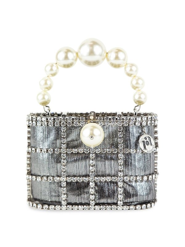 Holli Shiny Crystal-Embellished 水晶珍珠包