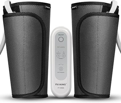 FIT KING Leg Air Massager for Circulation Sequential Compression Wraps Massager with Handheld Controller 2 Modes 3 Intensities