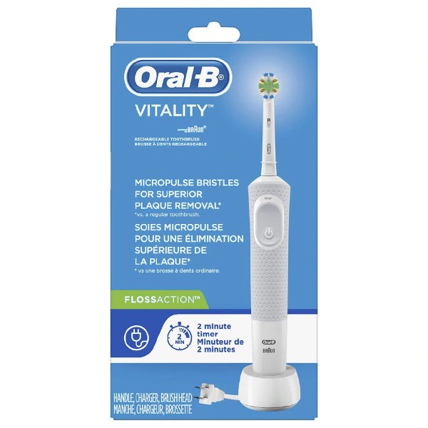 Vitality FlossAction Rechargeable Toothbrush and Automatic Timer by Braun