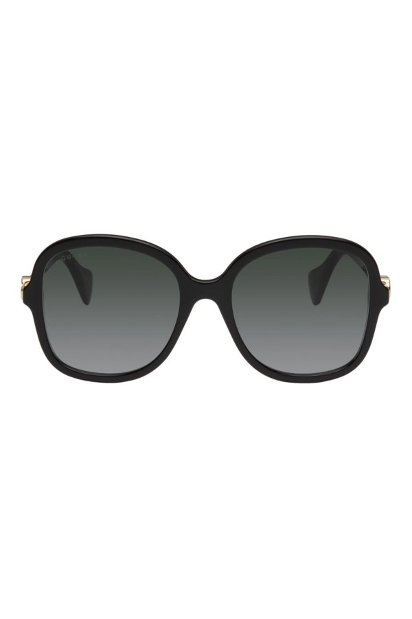 Black Thin Oversized Sunglasses