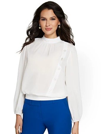 Side-Button Blouse - New York & Company