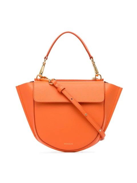 Orange Hortensia Mini leather shoulder bag