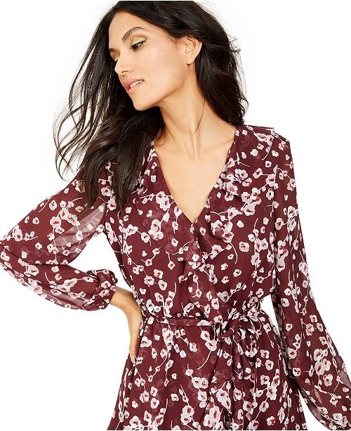 INC Floral-Print Ruffle Dress, Created for Macy's