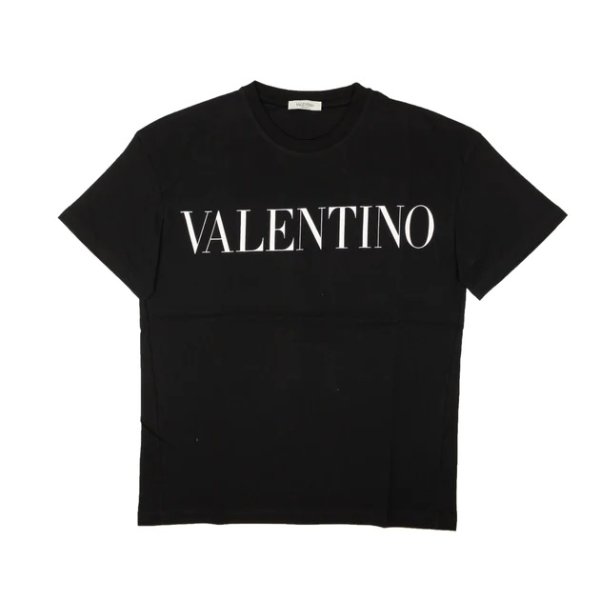 Black VLTN Logo Short Sleeve T-Shirt