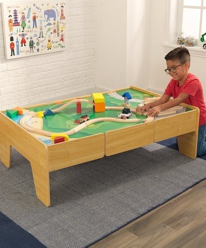 Wooden Train Play Table