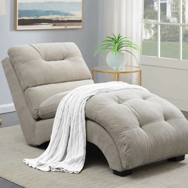 Raley Tufted Armless Chaise Lounge