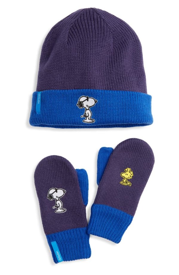 x Peanuts® Reversible Beanie & Gloves Set
