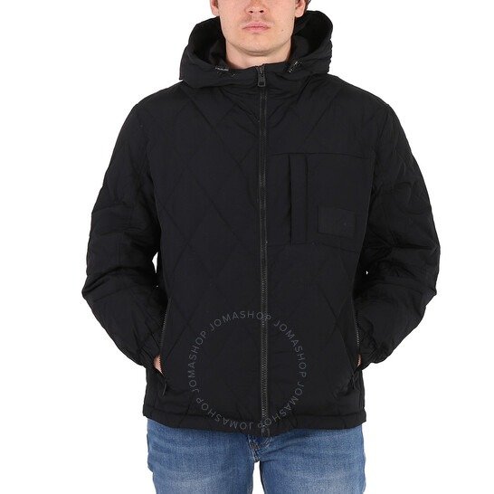 Men's Black Packable Diamond-Quilted Down Jacket
