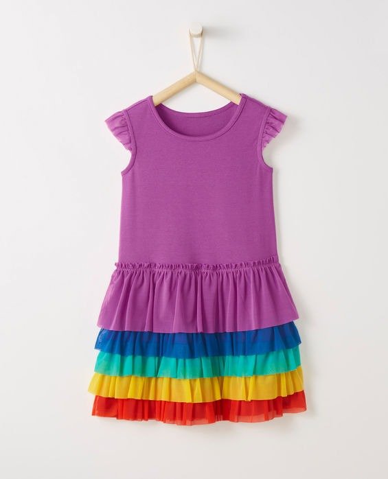 Rainbow Flutter Dress In Soft Tulle