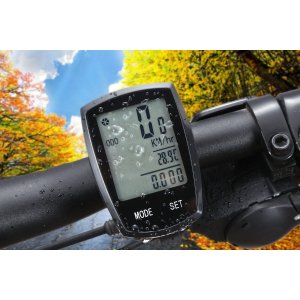 Wireless Bicycle Computer Arova Waterproof Bike Speedometer Odometer LCD Backlight Displays