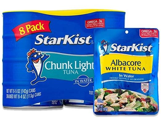 StarKist Tuna Bundle: Chunk Light Tuna in Water (5 Ounce Cans, Pack of 8) & Albacore White Tuna in Water (6.4 oz Pouch)