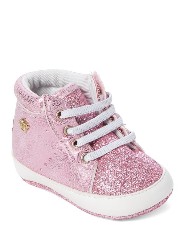 (Infant Girls) Pink Baby Saratoga Glitter Sneakers