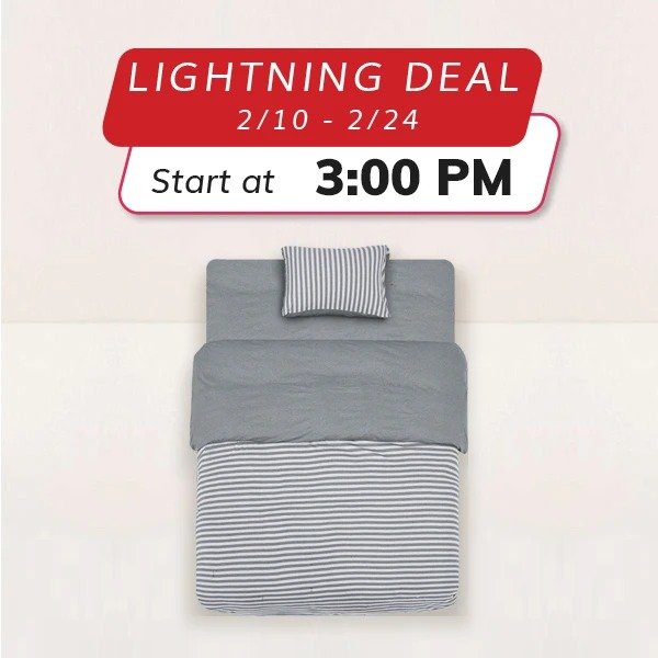 100% Cotton Knitted 3-Piece Striped Bedding Set with Duvet Cover For One Person 59.1"x78.74" (Lightning Deal)