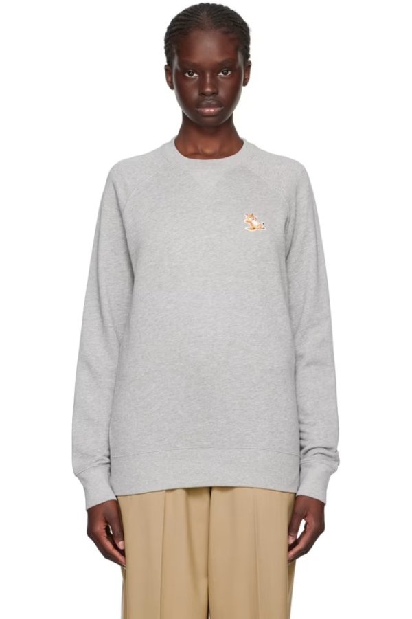 Gray Chillax Fox Sweatshirt