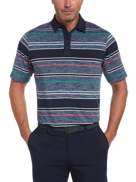 Mens Swing Tech™ Marled Texture Stripe Polo